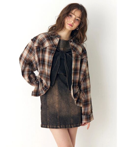 CALNAMUR（カルナムール）の「ユーズドライクデニムリボンビスチェ（キャミソール・レディース・インディゴブルー/ブラック・FREE）」の11枚目の写真