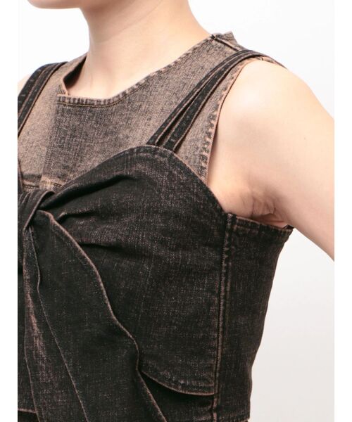 CALNAMUR（カルナムール）の「ユーズドライクデニムリボンビスチェ（キャミソール・レディース・インディゴブルー/ブラック・FREE）」の20枚目の写真