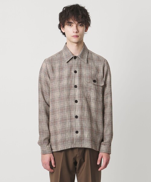 GUY ROVER（ギローバー）の「＜GUY ROVER＞チェック オーバーシャツ（シャツ/ブラウス・メンズ・ダークブラウン・S/M/L）」の3枚目の写真