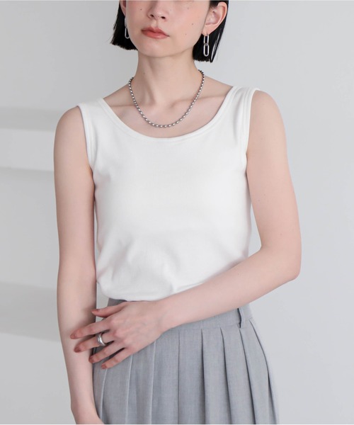 for/c(フォーシー)の「カップ付きタンクトップ【サスティナブル】(タンクトップ・レディース・ブラック/チャコール/オフホワイト・M/L/S)」の14枚目の写真