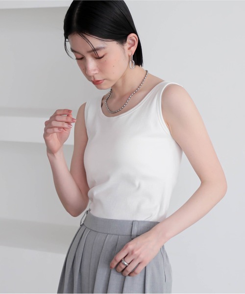for/c(フォーシー)の「カップ付きタンクトップ【サスティナブル】(タンクトップ・レディース・ブラック/チャコール/オフホワイト・M/L/S)」の10枚目の写真