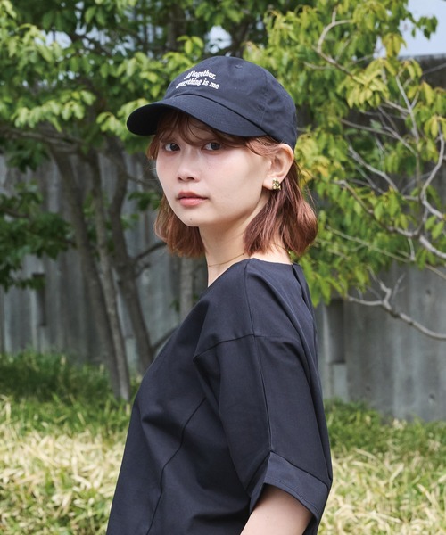 LAVEANGE(ラビアンジェ)の「メッセージロゴ刺繍キャップ(深め・つば広)|365日頼れるベーシックキャップ/ベースボールキャップ/サイズ調整可能/ユニセックス(キャップ・レディース・ブラック/ベージュ・F)」の22枚目の写真