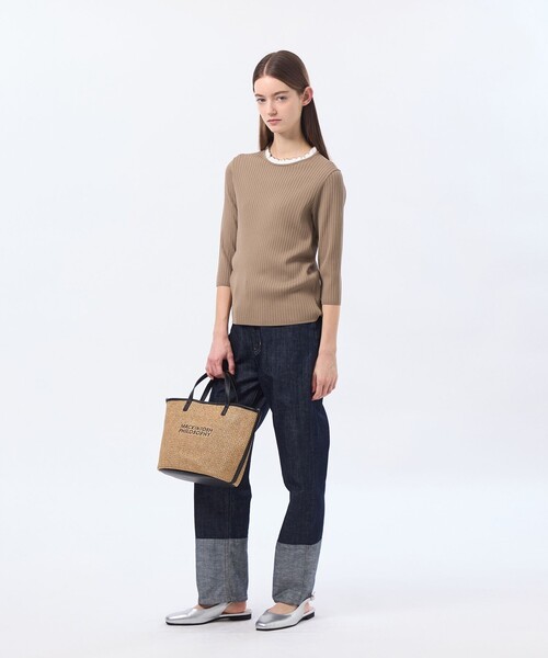 MACKINTOSH PHILOSOPHY(マッキントッシュ フィロソフィー)の「フリルカラーリブニット(Tシャツ/カットソー・レディース・ベージュ系その他4/ダークネイビー/グレー系その他2・38)」の10枚目の写真