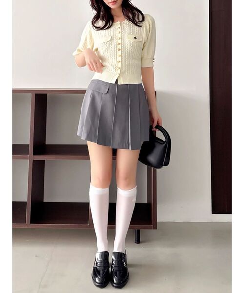 dazzlin(ダズリン)の「【POLO BCSコラボ】メタルボタンカーデニットトップス(ニット/セーター・レディース・オフホワイト/ネイビー/イエロー・FREE)」の12枚目の写真