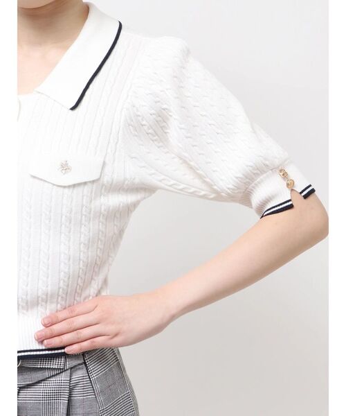 dazzlin(ダズリン)の「【POLO BCSコラボ】メタルボタンカーデニットトップス(ニット/セーター・レディース・オフホワイト/ネイビー/イエロー・FREE)」の18枚目の写真