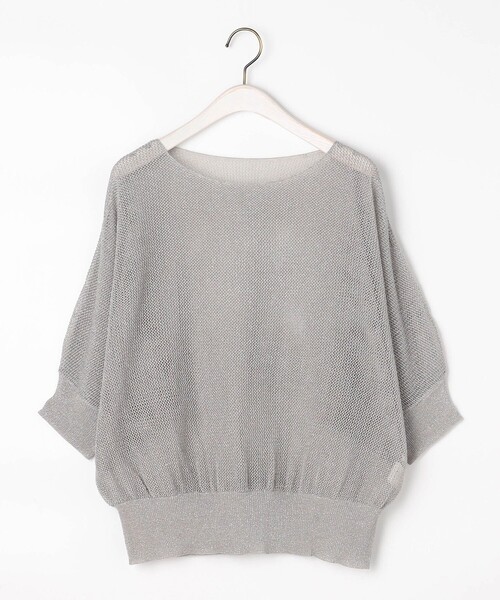 NICOLE white（ニコルホワイト）の「ラメ混メッシュ編みプルオーバー（ニット/セーター・レディース・オフホワイト/ライトグレー/ピンク・FREE）」の12枚目の写真