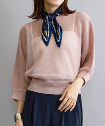 NICOLE white | ラメ混メッシュ編みプルオーバー(ニット/セーター)