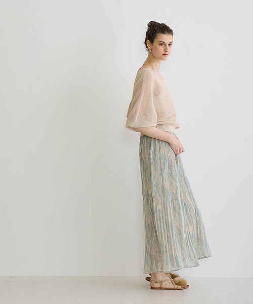 NICOLE white（ニコルホワイト）の「ラメ混メッシュ編みプルオーバー（ニット/セーター・レディース・オフホワイト/ライトグレー/ピンク・FREE）」の21枚目の写真