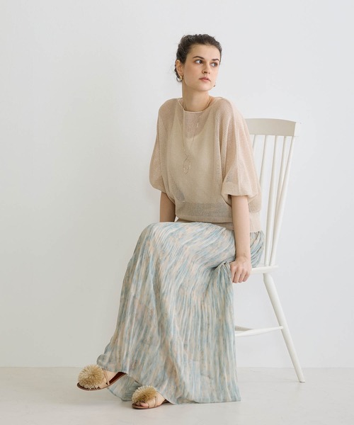 NICOLE white（ニコルホワイト）の「ラメ混メッシュ編みプルオーバー（ニット/セーター・レディース・オフホワイト/ライトグレー/ピンク・FREE）」の18枚目の写真