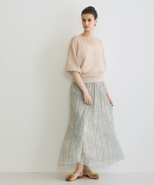 NICOLE white（ニコルホワイト）の「ラメ混メッシュ編みプルオーバー（ニット/セーター・レディース・オフホワイト/ライトグレー/ピンク・FREE）」の16枚目の写真