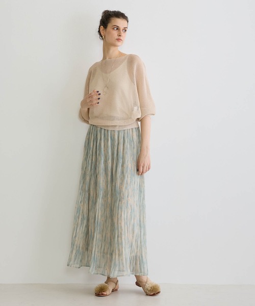 NICOLE white（ニコルホワイト）の「ラメ混メッシュ編みプルオーバー（ニット/セーター・レディース・オフホワイト/ライトグレー/ピンク・FREE）」の14枚目の写真