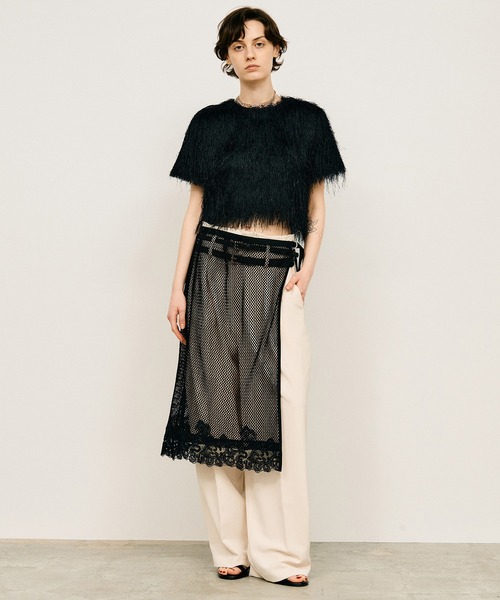 PRANK PROJECT(プランクプロジェクト)の「【2026Summer Pre-Order】フェザーショートトップ / Feather Short Top(Tシャツ/カットソー・レディース・ホワイト/ブラック・FREE)」の12枚目の写真