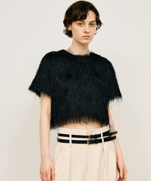 PRANK PROJECT(プランクプロジェクト)の「【2026Summer Pre-Order】フェザーショートトップ / Feather Short Top(Tシャツ/カットソー・レディース・ホワイト/ブラック・FREE)」の13枚目の写真