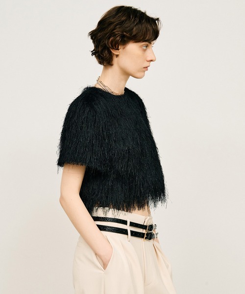 PRANK PROJECT(プランクプロジェクト)の「【2026Summer Pre-Order】フェザーショートトップ / Feather Short Top(Tシャツ/カットソー・レディース・ホワイト/ブラック・FREE)」の16枚目の写真