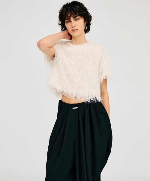 PRANK PROJECT(プランクプロジェクト)の「【2026Summer Pre-Order】フェザーショートトップ / Feather Short Top(Tシャツ/カットソー・レディース・ホワイト/ブラック・FREE)」の17枚目の写真