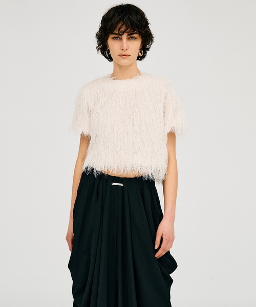 PRANK PROJECT(プランクプロジェクト)の「【2026Summer Pre-Order】フェザーショートトップ / Feather Short Top(Tシャツ/カットソー・レディース・ホワイト/ブラック・FREE)」の18枚目の写真