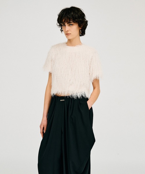 PRANK PROJECT(プランクプロジェクト)の「【2026Summer Pre-Order】フェザーショートトップ / Feather Short Top(Tシャツ/カットソー・レディース・ホワイト/ブラック・FREE)」の19枚目の写真