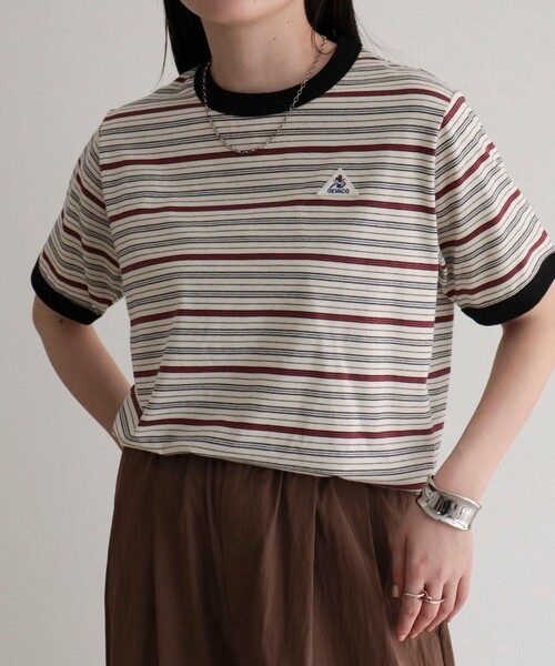 fredy emue(フレディエミュ)の「【GEVACO/ゲバコ】別注リンガー半袖Tシャツ(Tシャツ/カットソー・レディース・オレンジ系その他/グレー系その他/ホワイト系その他/ブルー系その他・38)」の1枚目の写真