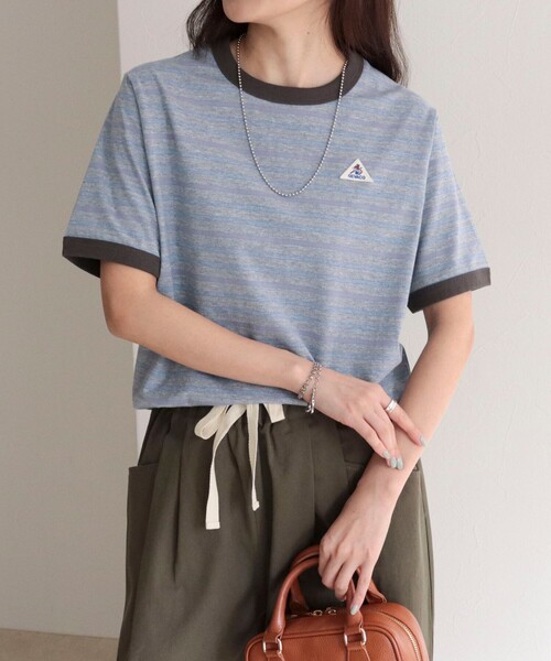 fredy emue(フレディエミュ)の「【GEVACO/ゲバコ】別注リンガー半袖Tシャツ(Tシャツ/カットソー・レディース・オレンジ系その他/グレー系その他/ホワイト系その他/ブルー系その他・38)」の2枚目の写真