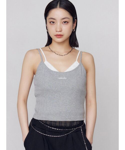 EMODA（エモダ）の「アイレットレイヤードキャミソール（キャミソール・レディース・グレー/ホワイト/ブラック・FREE）」の3枚目の写真