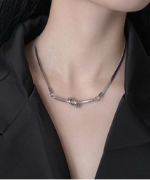 MASHIRO（マシロ）の「結びモチーフスネークチェーン チョーカーネックレス スライドボール(MA/EK578)（ネックレス）」