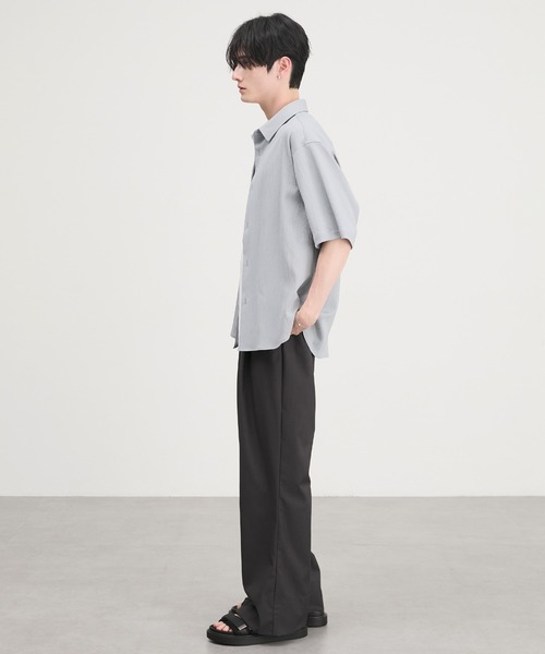 CIYOT（シヨウト）の「【CIYOT】ドライタッチ 楊柳 レギュラーカラー クレープシャツ（シャツ/ブラウス・メンズ・チャコール/ダークブラウン/ブラック/ブルー/オフホワイト/グレー・S/M/L）」の22枚目の写真