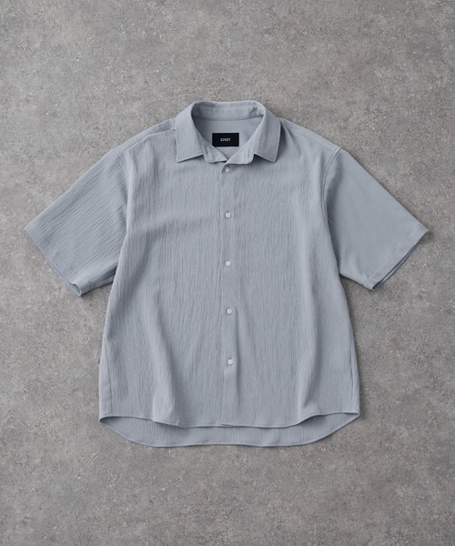 CIYOT（シヨウト）の「【CIYOT】ドライタッチ 楊柳 レギュラーカラー クレープシャツ（シャツ/ブラウス・メンズ・チャコール/ダークブラウン/ブラック/ブルー/オフホワイト/グレー・S/M/L）」の13枚目の写真