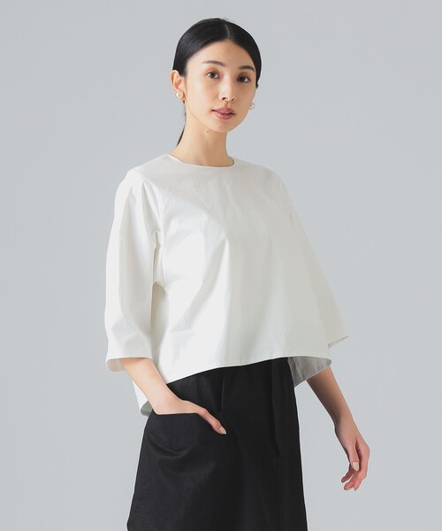 EFFE BEAMS(エッフェビームス)の「ハーフ スリーブ プルオーバー(シャツ/ブラウス・レディース・ネイビー/ホワイト・38/36)」の6枚目の写真