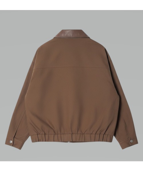 Human 2nd Occasion（ヒューマンセカンドオケージョン）の「フェイクレザー 襟切り替え カバーオールジャケット / オーバーサイズ（ブルゾン・レディース・ベージュ/ブラウン・FREE）」の19枚目の写真