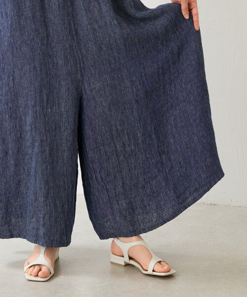 BEARDSLEY(ビアズリー)の「リネンデニムサルエルパンツ(その他パンツ・レディース・インディゴブルー・1/0)」の6枚目の写真