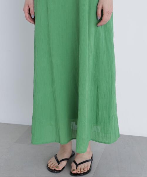 N.(N. Natural Beauty Basic)(エヌエヌナチュラルビューティーベーシック)の「デザインフリル楊柳ワンピース(ワンピース・レディース・ダークグリーン/ブラック/ベージュ・MEDIUM/P/S)」の6枚目の写真