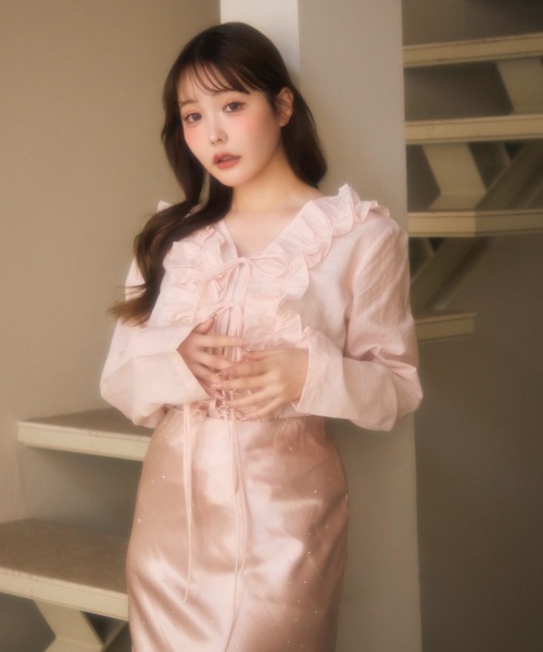 miune(ミューヌ)の「フロントフリルブラウス(シャツ/ブラウス・レディース・アイボリー/ピンク・FREE)」の8枚目の写真