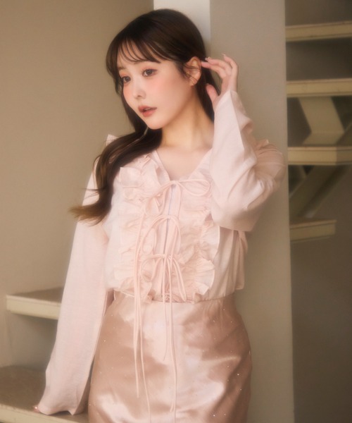 miune(ミューヌ)の「フロントフリルブラウス(シャツ/ブラウス・レディース・アイボリー/ピンク・FREE)」の20枚目の写真