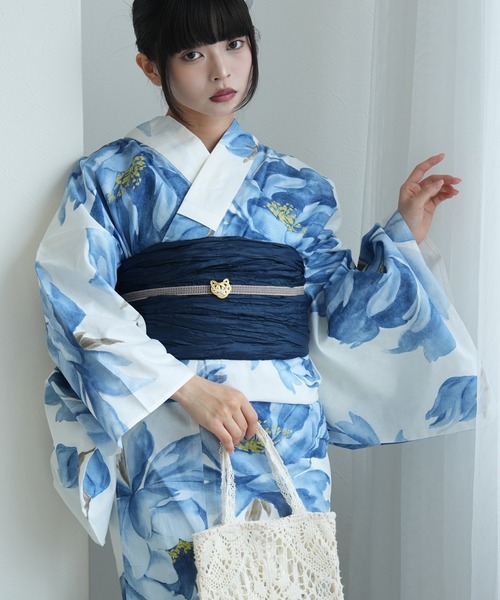 utatane(ウタタネ)の「浴衣2点セット 平成レトロ&モード(浴衣・レディース・ブラック系1/ブラック系4/ブラック系5/ブルー系2/イエロー系3/レッド系1/ブラウン系1/ホワイト系3/ネイビー系1/イエロー系2/グレー系1/ホワイト系2/ブラック系3/ブルー系3/ブルー系4/ネイビー系2/ネイビー系3/ホワイト系1/パープル系1/ブルー系1/イエロー系1/ネイビー系4・FREE)」の15枚目の写真