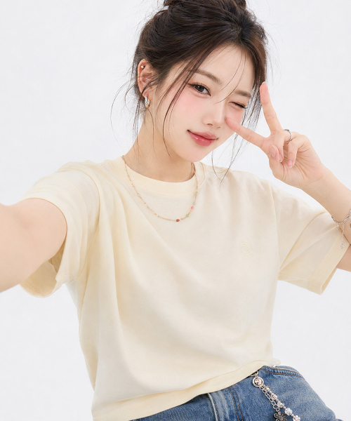 CHASECULT(チェイスカルト)の「共用ロゴ半袖Tシャツ-FBZU5801C06(Tシャツ/カットソー・メンズ・イエロー・90/95/100/105/110)」の2枚目の写真