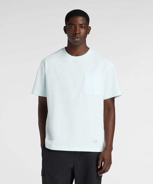 NEW BALANCE（ニューバランス）の「NB GREY ポケットTシャツ（Tシャツ/カットソー・メンズ・オートミール/アクア・X-LARGE/LARGE/MEDIUM/SMALL/XX-LARGE）」の2枚目の写真