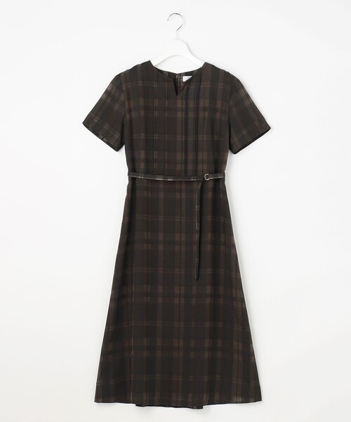 J.PRESS(ジェイプレス)の「シャドーチェック ワンピース(ワンピース・レディース・ダークブラウン系3/ネイビー系・11/9)」の9枚目の写真