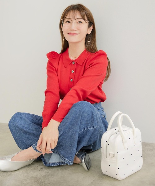 Liala×PG(リアラバイピージー)の「キャンバス地 ドット 刺しゅう バッグ Liala×PG(ショルダーバッグ・レディース・ホワイト・フリー)」の5枚目の写真
