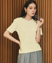 ブラウス見えする上品スムース / 大人のフレアカットソー Tシャツ 無地 半袖