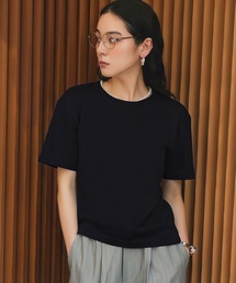 ブラウス見えする上品スムース / 大人のフレアカットソー Tシャツ 無地 半袖