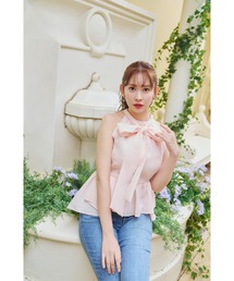 her lip to ブラウス　訳あり　サトウ Her lip to - herlipto Lace Trimmed Bow-Tie Blouse Sサイの通販 by