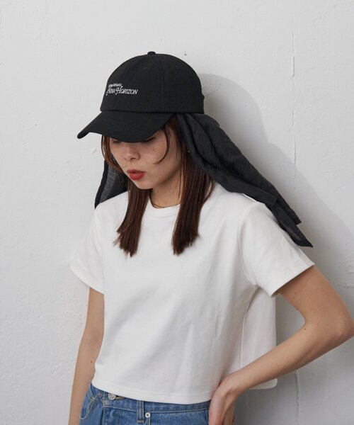 CIAOPANIC TYPY(チャオパニックティピー)の「:【日焼け防止!】シアーシェード付きロゴキャップ(ハット・レディース・ブラック/サックスブルー/グレー系その他・ONE SIZE)」の1枚目の写真