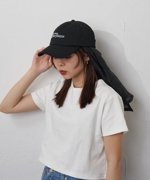 CIAOPANIC TYPY(チャオパニックティピー)の「:【日焼け防止!】シアーシェード付きロゴキャップ(ハット・レディース・ブラック/サックスブルー/グレー系その他・ONE SIZE)」の8枚目の写真
