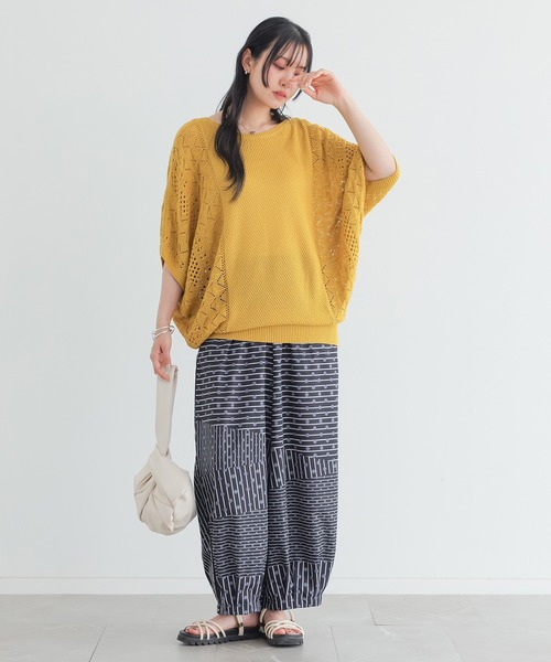 n'OrLABEL(ノアールレーベル)の「パッチワーク風プリントパンツ(その他パンツ・レディース・ブラック/ベージュ・FREE)」の11枚目の写真