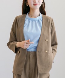 ノーカラージャケット（ブラウン/茶色系）ファッション通販 - ZOZOTOWN