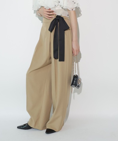 Mystrada（マイストラーダ）の「サイドリボンパンツ（その他パンツ・レディース・オフホワイト/キャメル・34/36/38）」の9枚目の写真