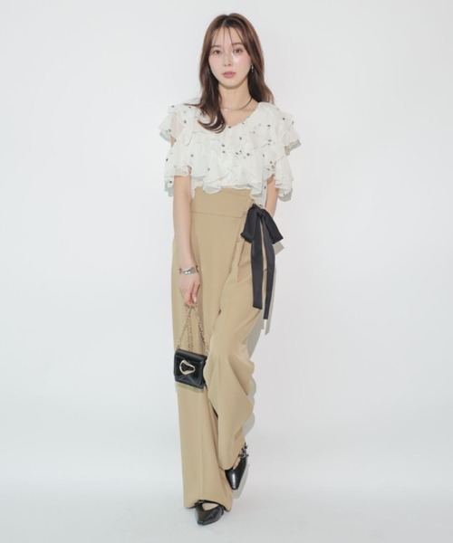 Mystrada（マイストラーダ）の「サイドリボンパンツ（その他パンツ・レディース・オフホワイト/キャメル・34/36/38）」の7枚目の写真