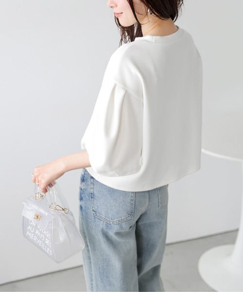 La-gemme(ラジェム)の「立体袖×チュールフラワー プルオーバー(Tシャツ/カットソー・レディース・ブラック/ピンク/ホワイト・フリー)」の6枚目の写真