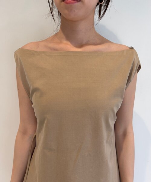 SHENERY(シーナリー)の「【Her Edit】【セットアップ対応】キュプラジャージートップス(シャツ/ブラウス・レディース・ブラック/ベージュ・FREE)」の14枚目の写真