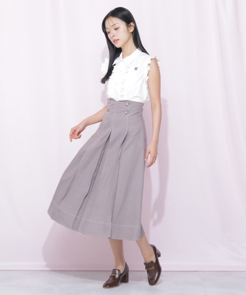 JILL by JILL STUART（ジルバイジルスチュアート）の「バイカラーステッチスカート（スカート・レディース・グレー/ライトグリーン/ネイビー・MEDIUM/SMALL）」の4枚目の写真